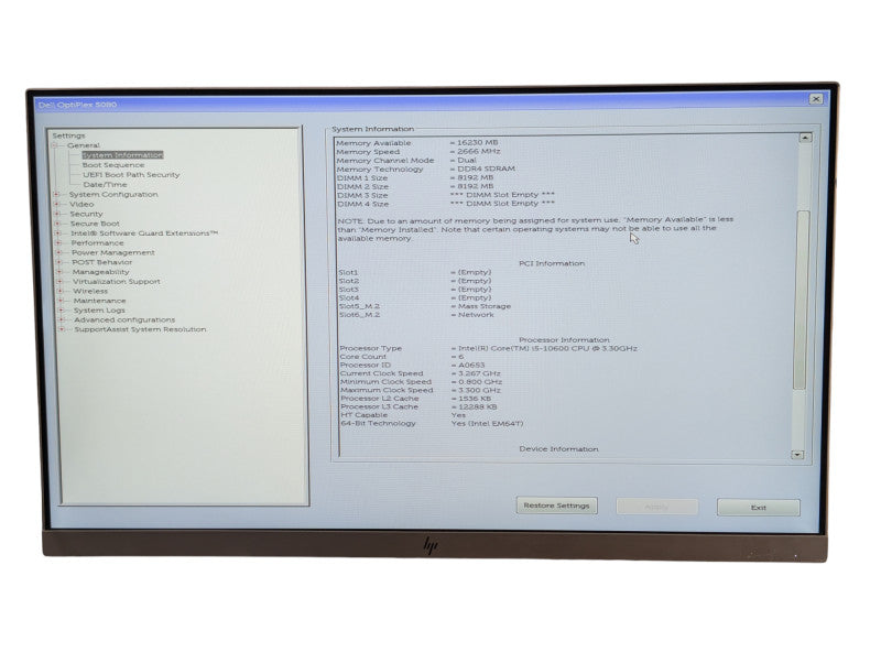 DELL OptiPlex 5080 Tower Intel Core i5-10600 16GB RMA 256GB NVMe SSD  Q-