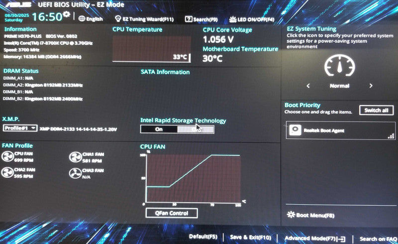Custom PC w/ Asus H370, intel i7-8700K CPU 3.70GHz, 16GB RAM - No HDD