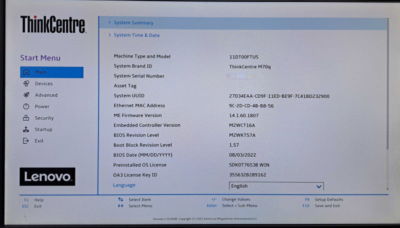 Lenovo ThinkCentre M70q Gen 2 | i5-10600T @2.40GHz, 16GB DDR4, 256GB NVMe