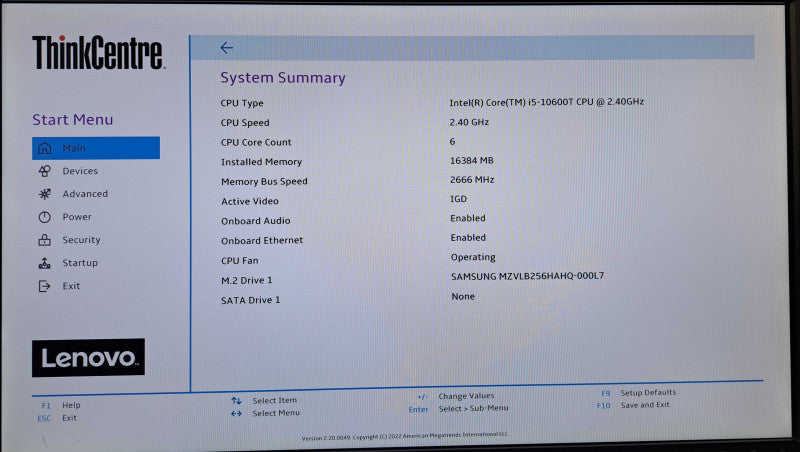 Lenovo ThinkCentre M70q Gen 2 | i5-10600T @2.40GHz, 16GB DDR4, 256GB NVMe