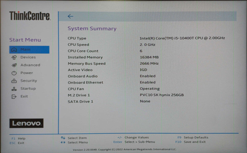 Lenovo ThinkCentre M70q USFF, i5-10400T 2.00GHz, 16GB DDR4, 256GB NVMe, PWR Q