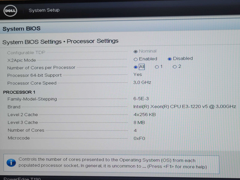 Dell PowerEdge T130, Xeon E3-1220v5 3.00GHz, 32GB DDR4, H730, 2x 2TB HDDs _