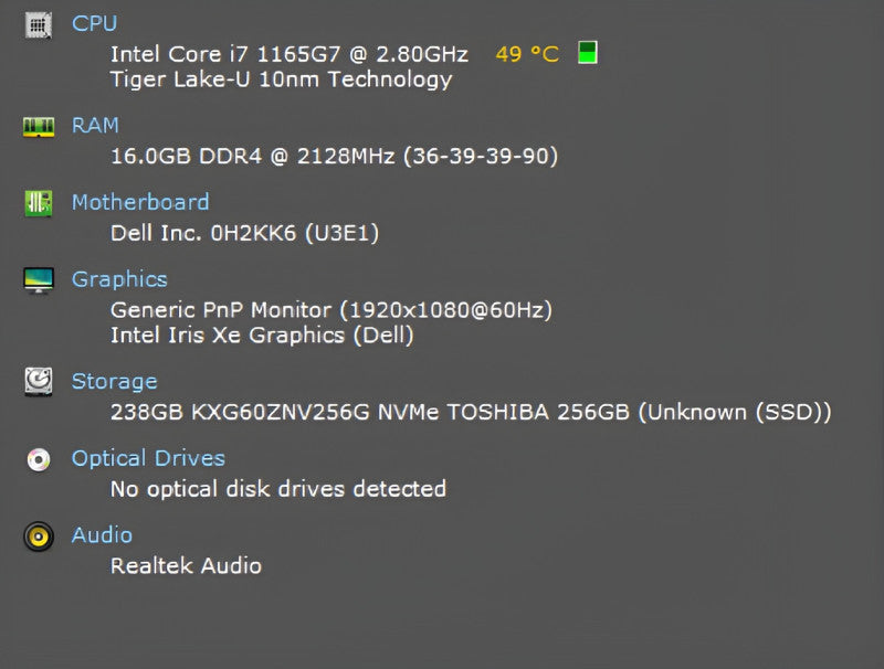 Dell Latitude 7420, i7-1165G7 2.8GHz, 16GB DDR4, 256GB NVMe, No AC  Lap200