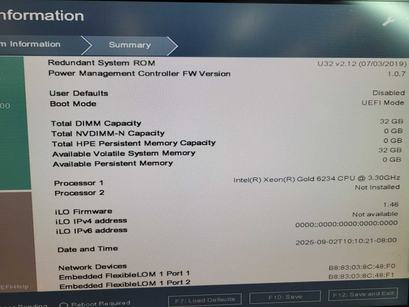 HP ProLiant DL360 Gen10 - Xeon Gold 6234 32GB DDR4 P408i-A SR G10 2x800W PS %