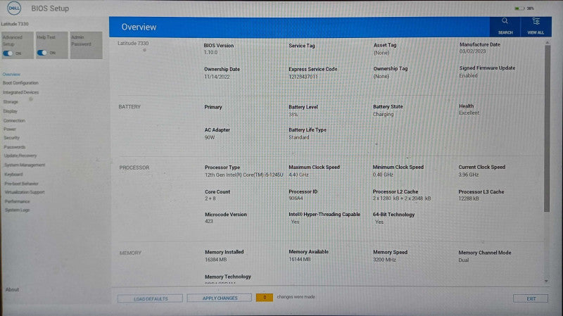 Dell Latitude 7330, i5-1245U, 16GB DDR4, 256GB NVMe, No Power Adapter  Lap200