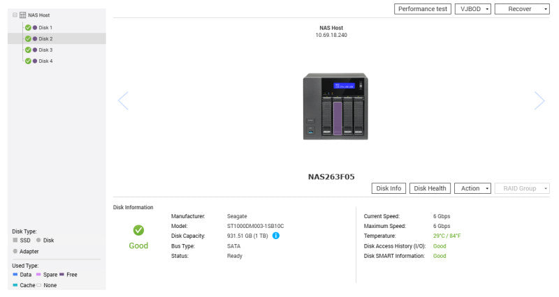 QNAP TS-453A 4-Bay NAS, Celeron N3160 1.60GHz, 4GB RAM w/ 4x1TB HDDs