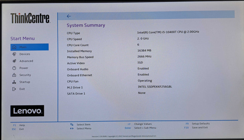 Lenovo ThinkCentre M70q Gen 2 | i5-10400T @2.00GHz, 16GB DDR4, 256GB NVMe