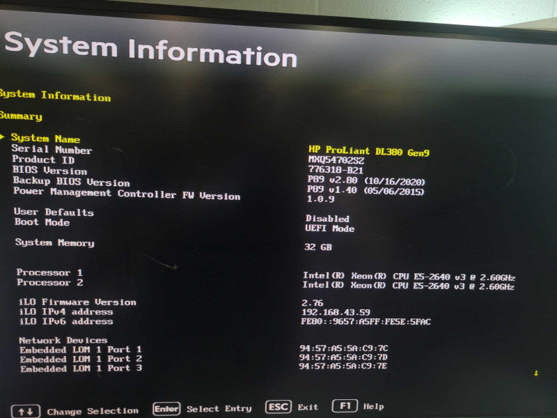 HP ProLiant DL380 Gen9 - 2x Xeon E5-2640 v3 32GB DDR4 P440ar 2x500W PSU %