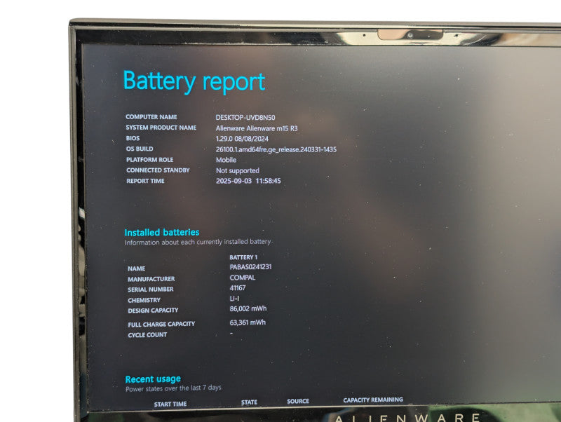 Alienware m15 R3 NVIDIA RTX 2070 Super Intel Core i7-10875H 32GB RAM 500GB - Lap200