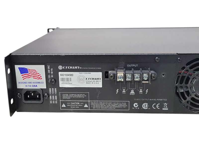 Crown DSI 2000 800 Watts 4Ω 2-Channel Power Amplifier _