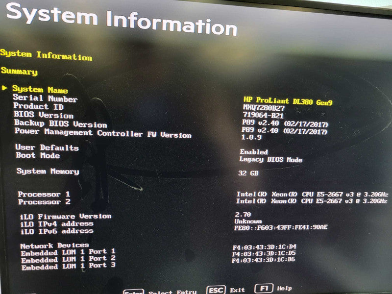 HP ProLiant DL380 Gen9 - 2x Xeon E5-2667 v3 32GB DDR4 P440ar 2x800W PSU %