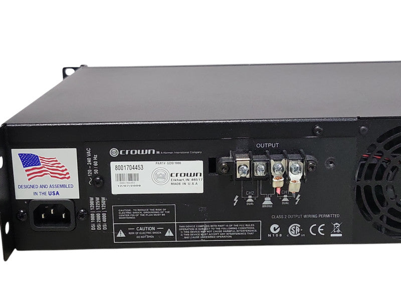 Crown DSi 1000 2-Channel 475W @ 4Ω Power Amplifier Tested _