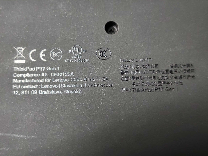 Lenovo ThinkPad P17 Gen1, Core i7-10750H 2.6GHz 48GB RAM, 1TB SSD, T1000 _ Lap200