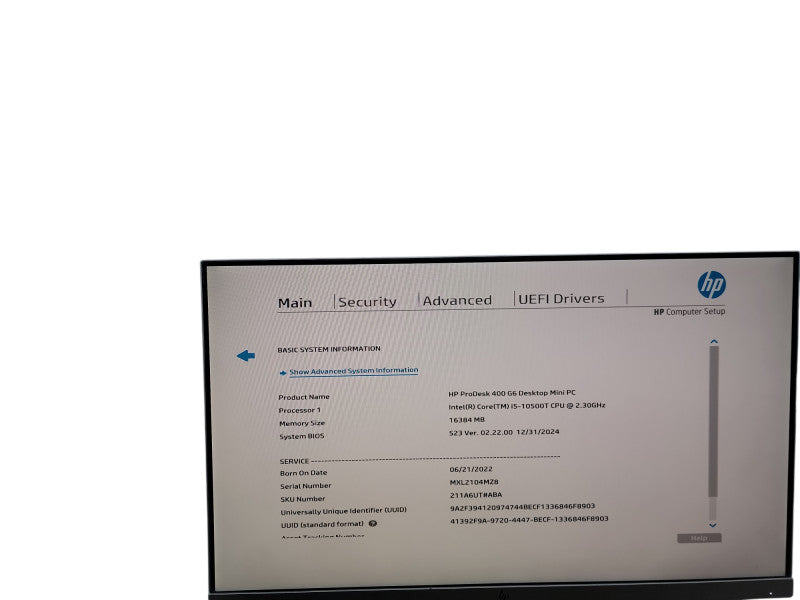 HP ProDesk 400 G6 Mini i5 - 10500T @ 2.30GHz 16GB DDR4 Ram θ