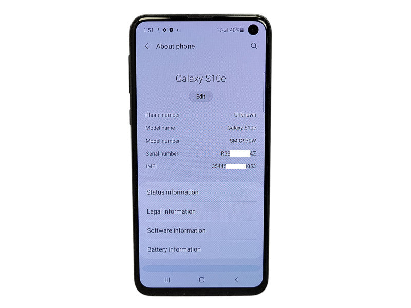 Samsung Galaxy S10e - 128GB - Navy Blue [SM-G970W] $