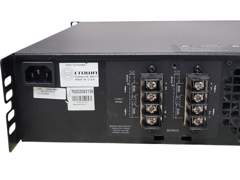 Crown CTS 4200 4-Channel Rack Mount Power Amplifier, READ _