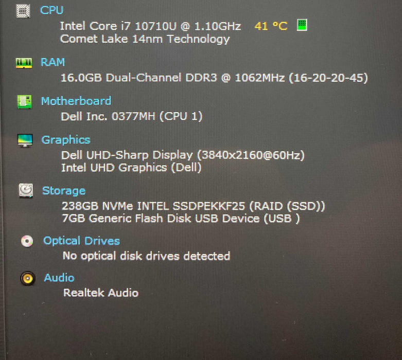 Dell XPS 13 7390 4K TOUCH Core i7-10710U@1.1GHz 16GB RAM 256GB SSD  Lap200