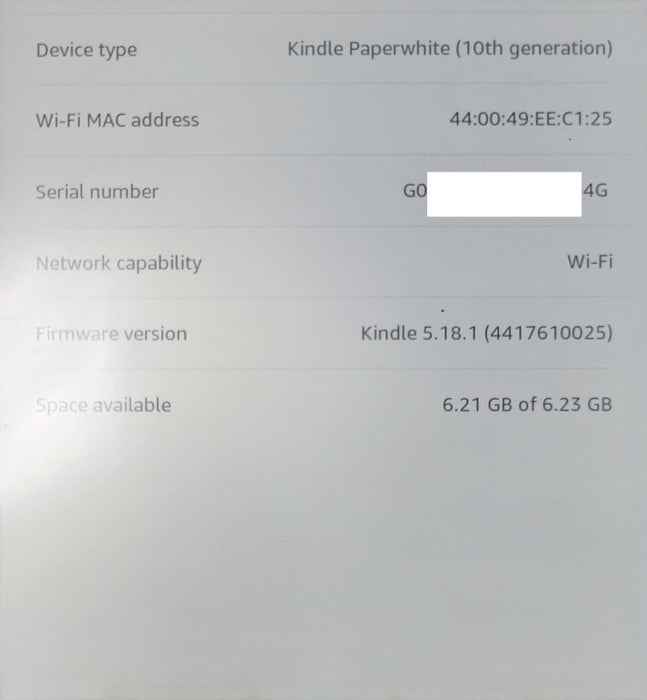 Amazon Kindle Paperwhite 10th Generation PQ94WIF 8GB _