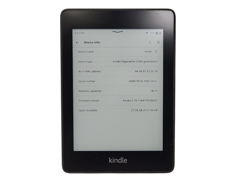 Amazon Kindle Paperwhite 10th Gen 32GB, Wi-Fi, 6" - Black $