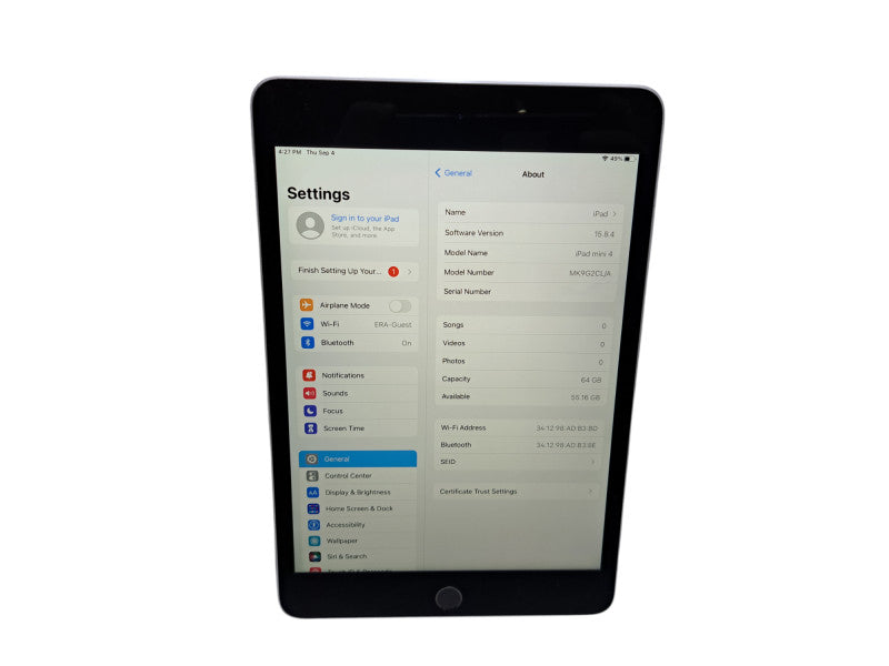Apple iPad Mini 4th Gen - 64GB - Space Gray [A1538]