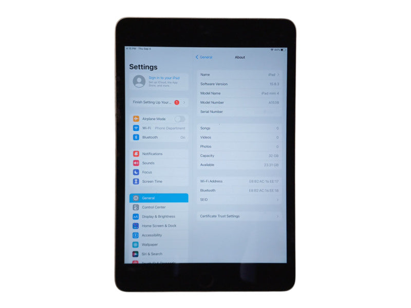 Apple iPad Mini 4th Gen - 32GB - Space Gray [A1538] Q