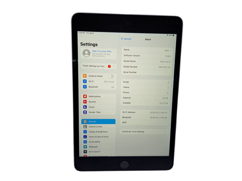 Apple iPad Mini 4th Gen - 32GB - Space Gray [A1538] Q