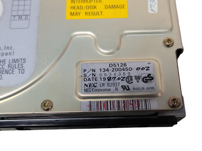 NEC D5126 20MB 5.25" Hard Drive, READ _