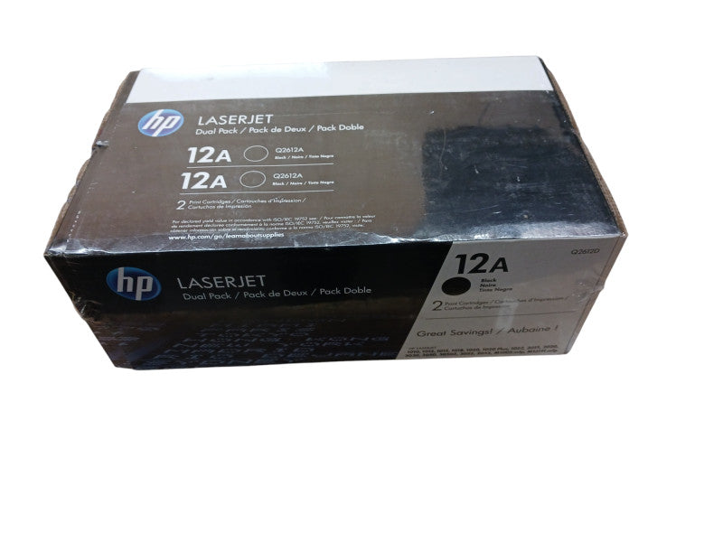 Brand New Sealed 2 Pack HP 12A Black Original LaserJet Toner Q2612A