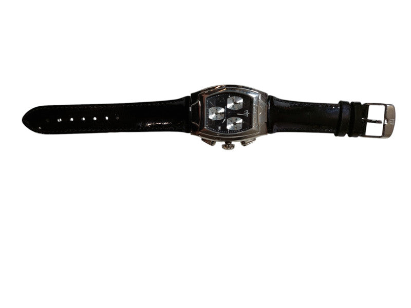 TechnoMarine Swiss Made Saphire Crystal Ladies Black Leather w Date  =