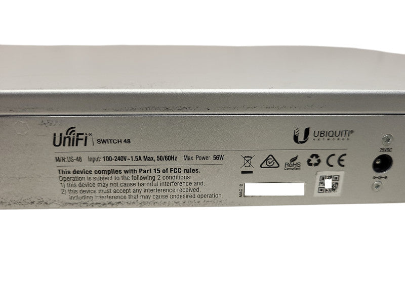 UBIQUITI UNIFI US-48 48 PORT NETWORK SWITCH 56W MAX $