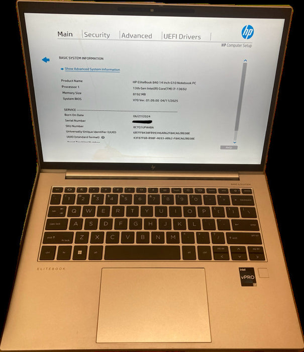HP EliteBook 840 14 G10 i7-1365U Cracked Screen For Parts Or Repair READ!  Lap200