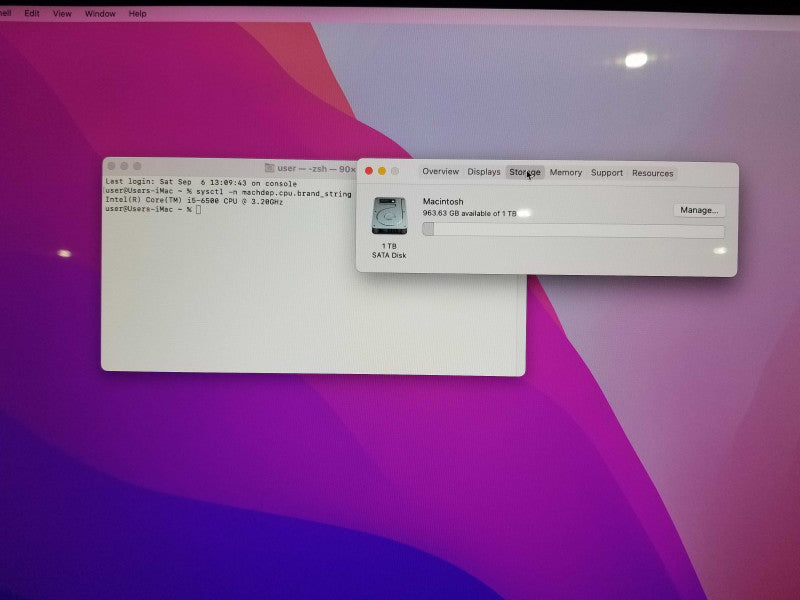 Apple iMac 27" Retina 5K 2015 / A1419, i5-6500 CPU 3.20GHz, 32GB RAM - 1TB