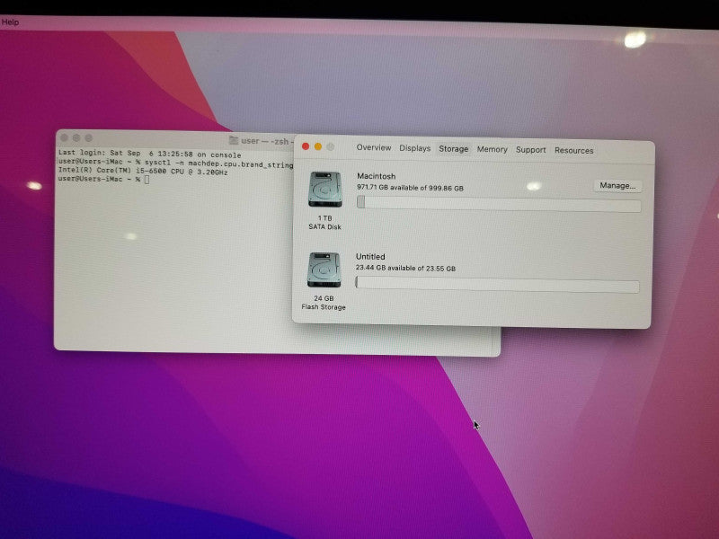 Apple iMac 27" Retina 5K 2015 / A1419, i5-6500 CPU 3.20GHz, 16GB RAM - 1TB
