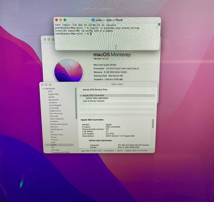 Apple MacMini Late 2014 Core i5-4278U 8GB RAM 256GB SSD