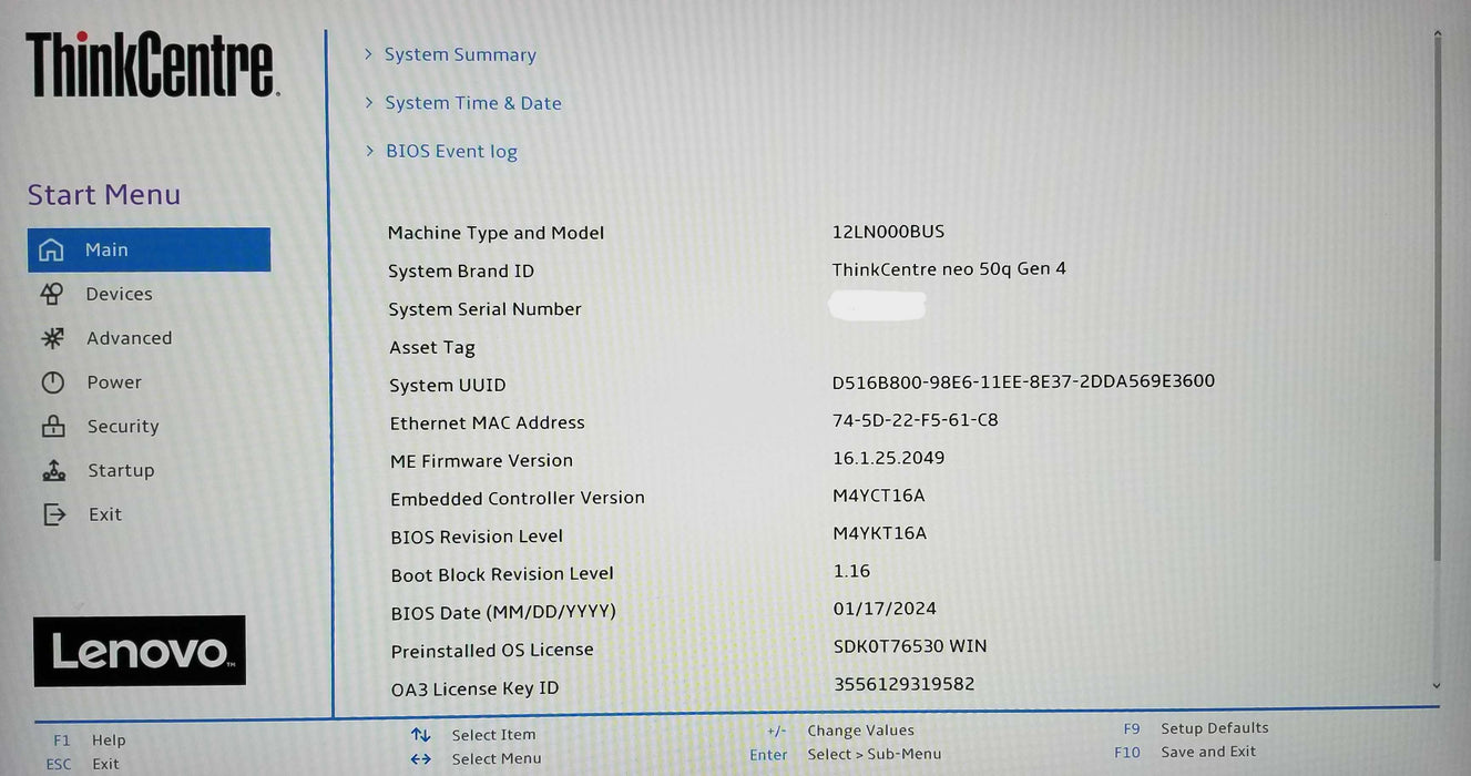 Lenovo ThinkCentre Neo 50q Gen4 13th Gen i5-13420H CPU 16GB RAM 256GB NVMe