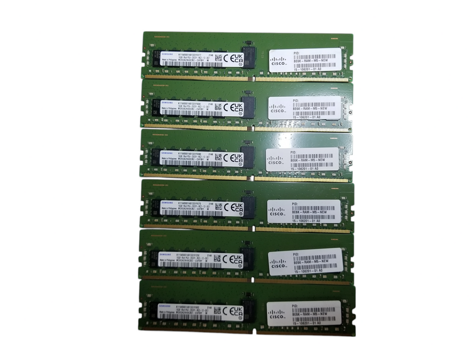 Samsung 96GB Bundle DDR4 RAM (6x16GB) 1Rx4 PC4-2933Y-RC2-12 DDR4 Server RAM