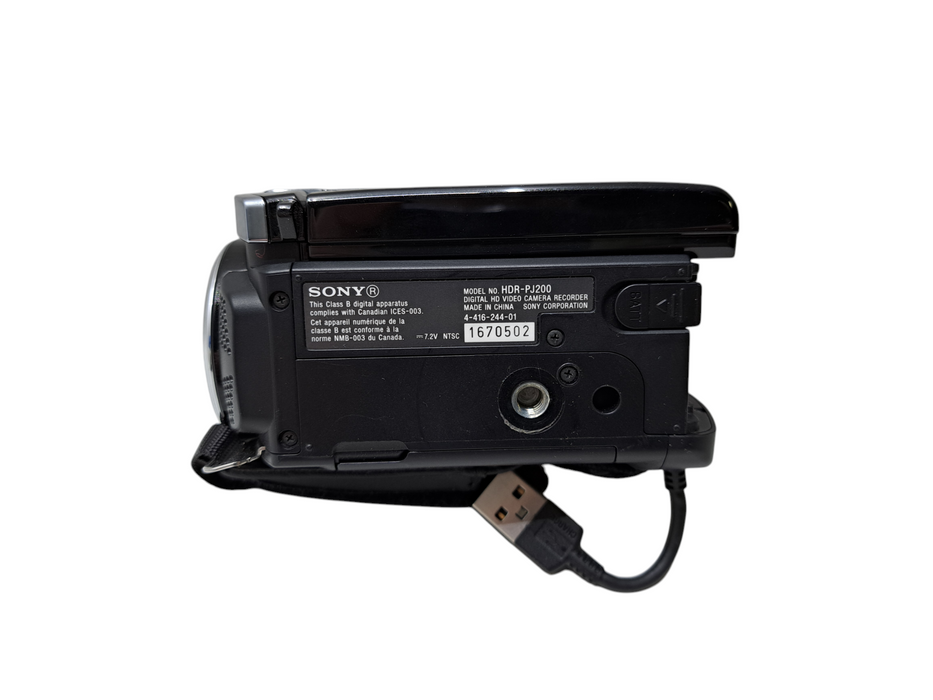 Sony HDR-PJ200 HD Handycam Camcorder w/ Projector 25x Optical Zoom *READ* )