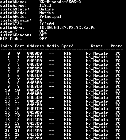 BROCADE 6505 (BR-6505-12-16G-1R) 24-Port Switch, 24 Active Ports 2x PSU  !