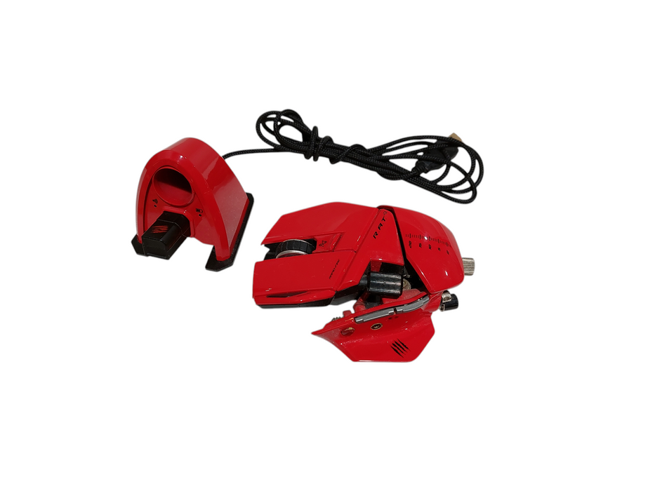 Red Wireless Gaming Mouse Mad Catz R.A.T. 9 Art No: 43709 With Battery Hub  =