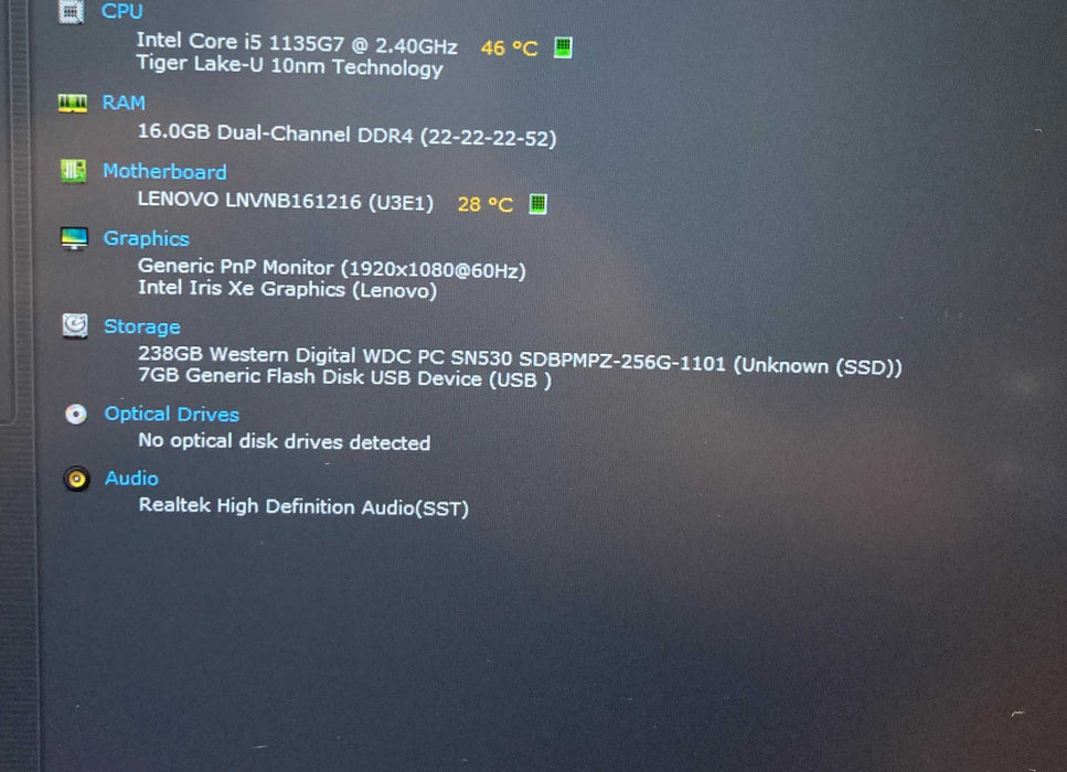 Lenovo ThinkBook 14 G2 ITL Core i5-1135G7@2.4GHz 16GB RAM 256GB SSD  Lap200