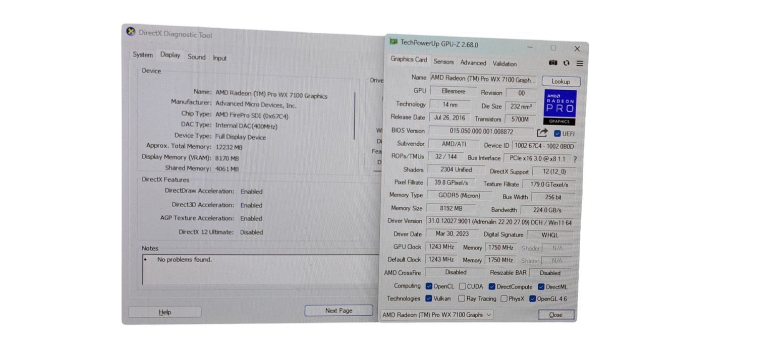 AMD Workstation GPU Radeon Pro WX7100 8GB GDDR5 W/Genlock Bracket