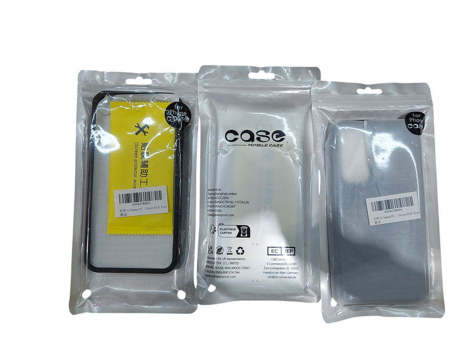 Lot 3x Samsung A55 Mobile Case Cover with Screen Protector - Black
