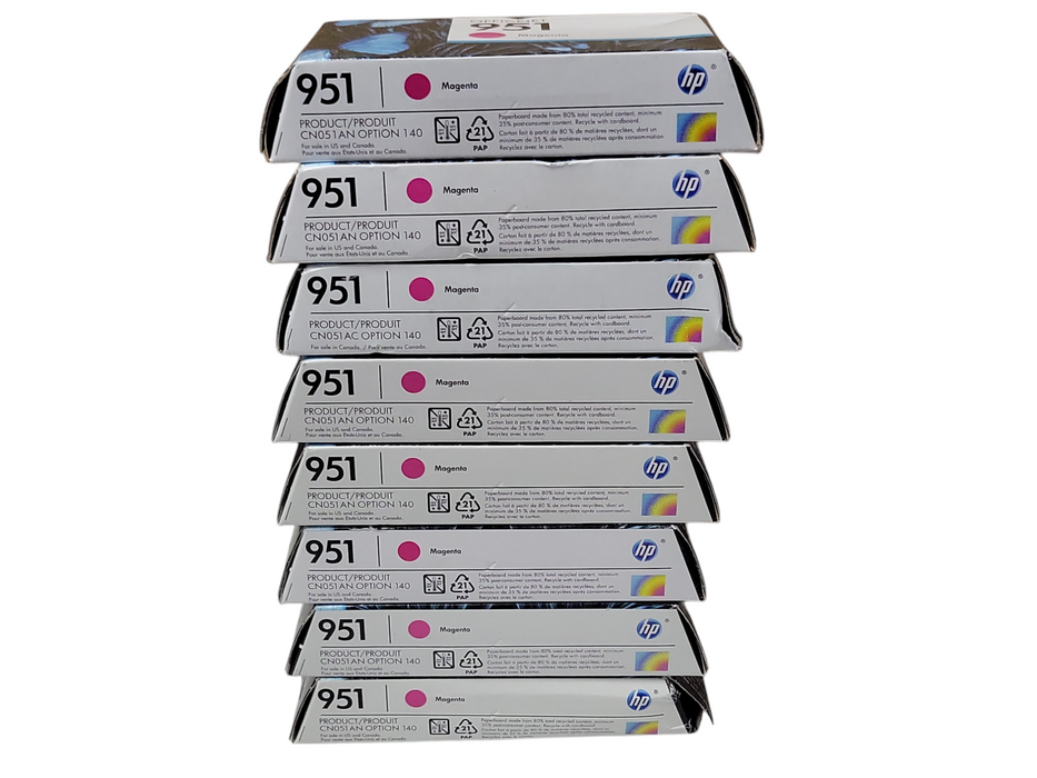 Lot of 8x new HP OfficeJet 951 Magenta ink cartridges _