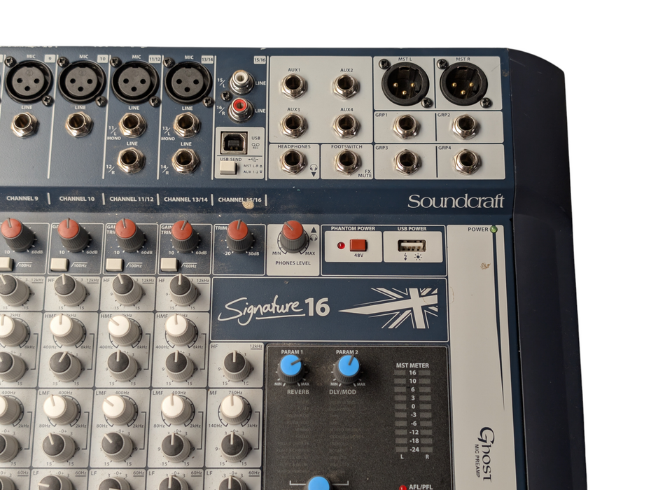 Soundcraft Signature 16 Channel Analog Mixer with Effects and USB READ  -