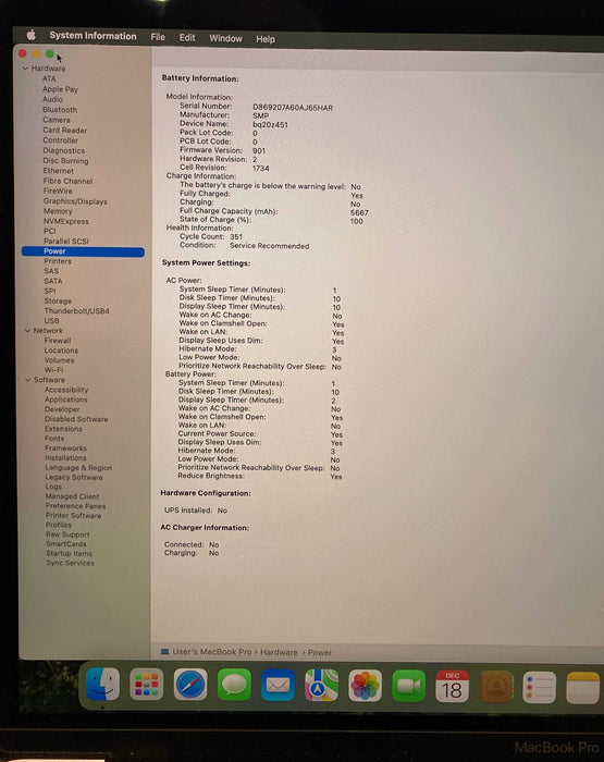 Apple MacBook Pro 15' 2019 i9-9880H 32GB RAM 512SSD Radeon Pro 560 X READ