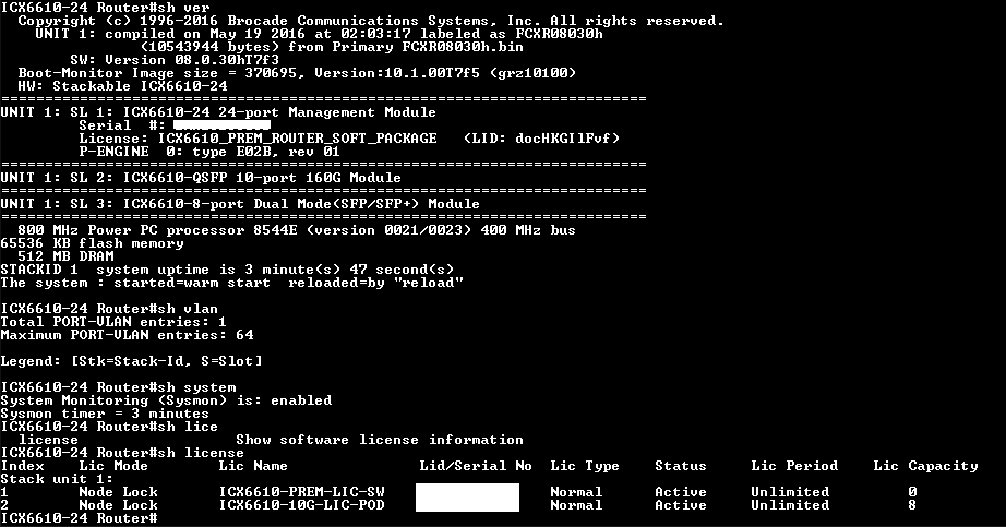 Brocade ICX 6610-24-PI 24 Port Gigabit Network Switch