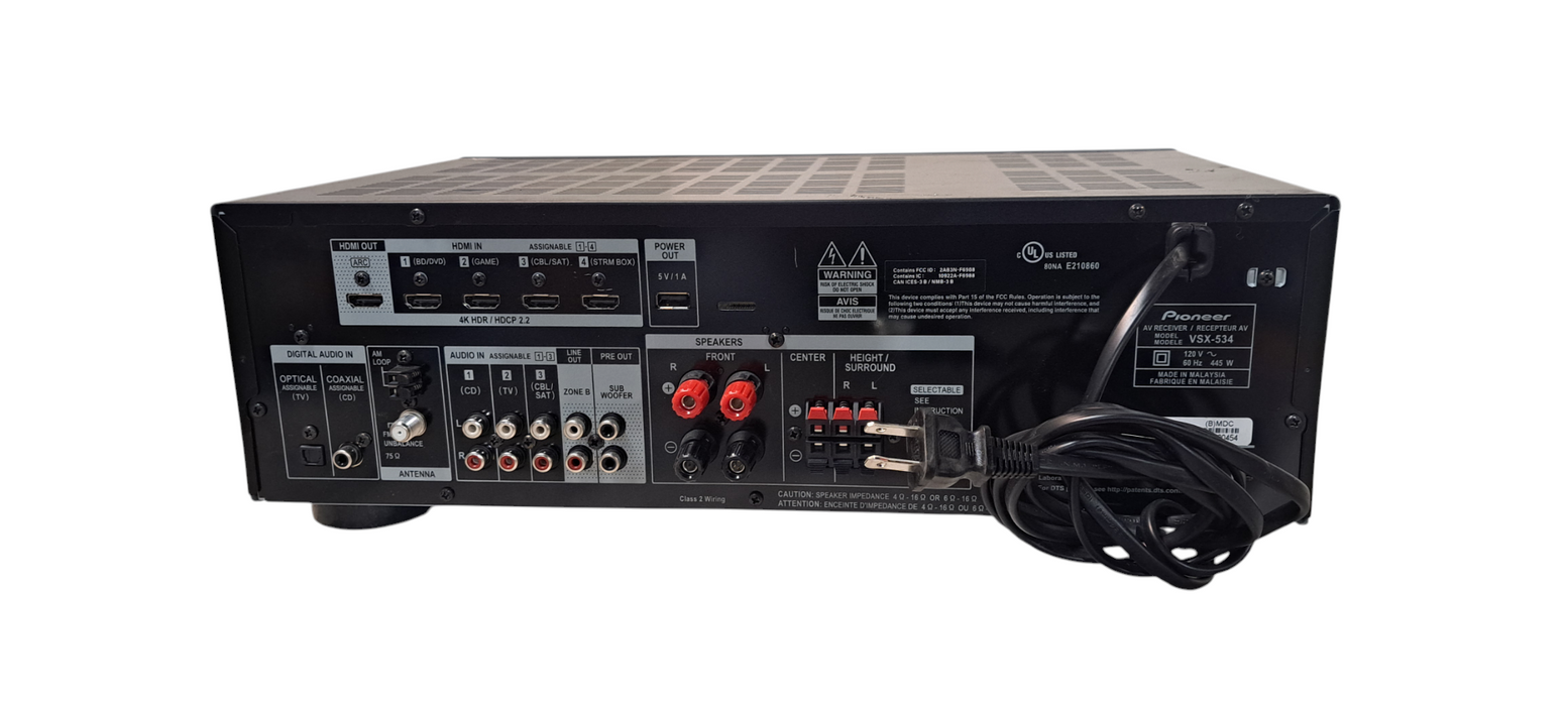 Pioneer Home Audio VSX-534 5.2-Channel A/V Receiver|  No Remote
