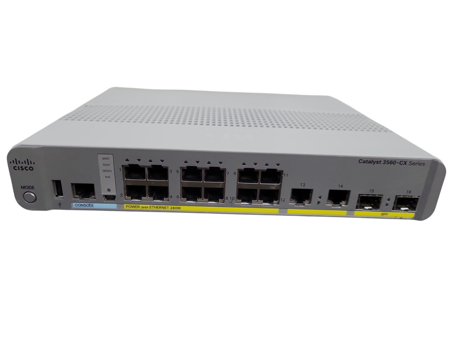 Cisco Catalyst WS-C3560CX-12PC-S 12-Port Ethernet Switch 3560-CX !