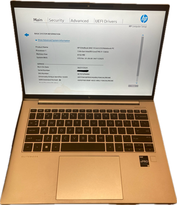 HP EliteBook 840 14 G10 i7-1365U Cracked Screen For Parts Or Repair READ!  Lap200