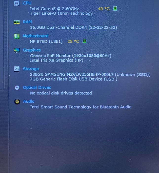HP ProBook 650 G8 Core i5-1145G7@2.60GHz vPRO 16GB RAM 256GB SSD  Lap200
